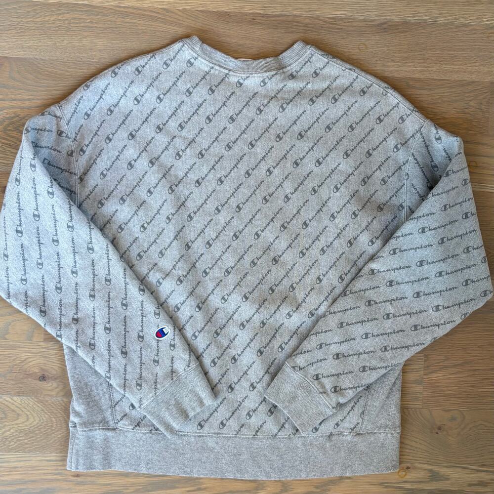 Champion Reverse Weave Diagonal Logo Crewneck Sweatshirt Women’s Size XL - Picture 5 of 7